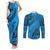 Fiji Rugby Couples Matching Tank Maxi Dress and Long Sleeve Button Shirt Kaiviti Fijian Tribal World Cup Blue No1 LT9 Blue - Polynesian Pride