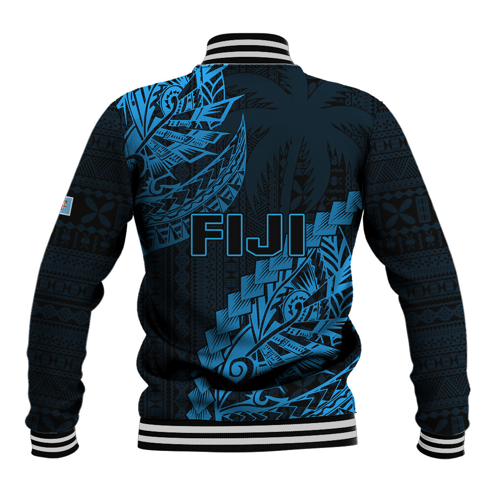 Fiji Rugby Baseball Jacket Kaiviti Fijian Tribal World Cup Blue No2 LT9 - Polynesian Pride