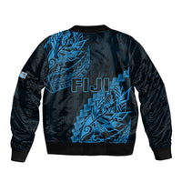 Fiji Rugby Bomber Jacket Kaiviti Fijian Tribal World Cup Blue No2 LT9 - Polynesian Pride