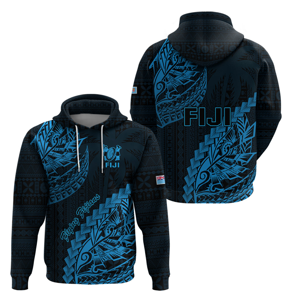 Fiji Rugby Hoodie Kaiviti Fijian Tribal World Cup Blue No2 LT9 - Polynesian Pride
