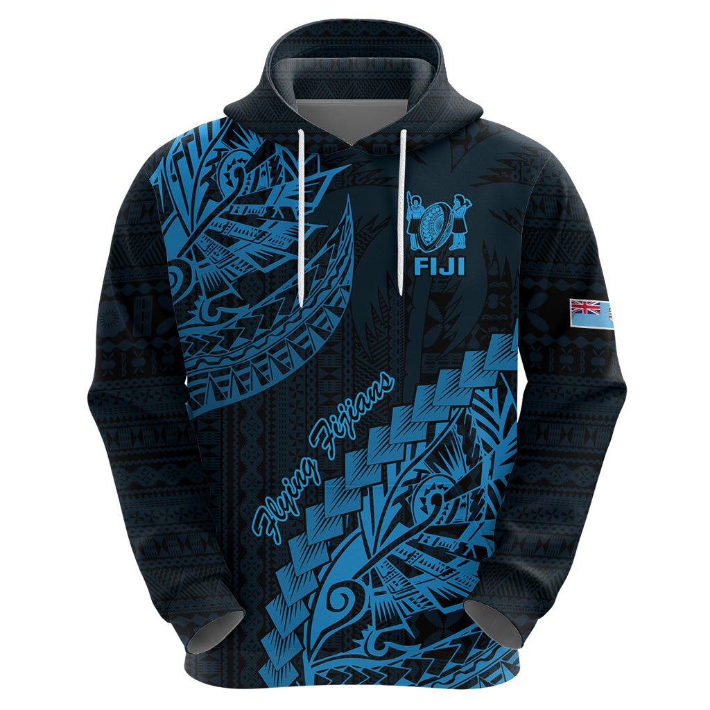 Fiji Rugby Hoodie Kaiviti Fijian Tribal World Cup Blue No2 LT9 - Polynesian Pride