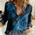 Fiji Rugby Women Casual Shirt Kaiviti Fijian Tribal World Cup Blue No2 LT9 Female Blue - Polynesian Pride