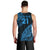 Custom Fiji Rugby Men Tank Top Kaiviti Fijian Tribal World Cup Blue No2 LT9 - Polynesian Pride