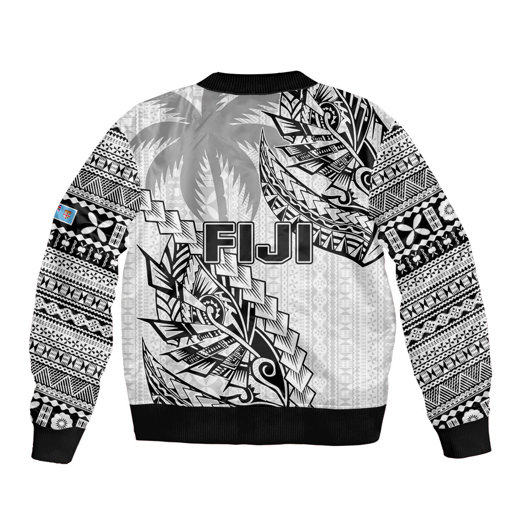 Fiji Rugby Bomber Jacket Kaiviti Fijian Tribal World Cup White LT9 - Polynesian Pride
