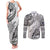 Fiji Rugby Couples Matching Tank Maxi Dress and Long Sleeve Button Shirt Kaiviti Fijian Tribal World Cup White LT9 White - Polynesian Pride