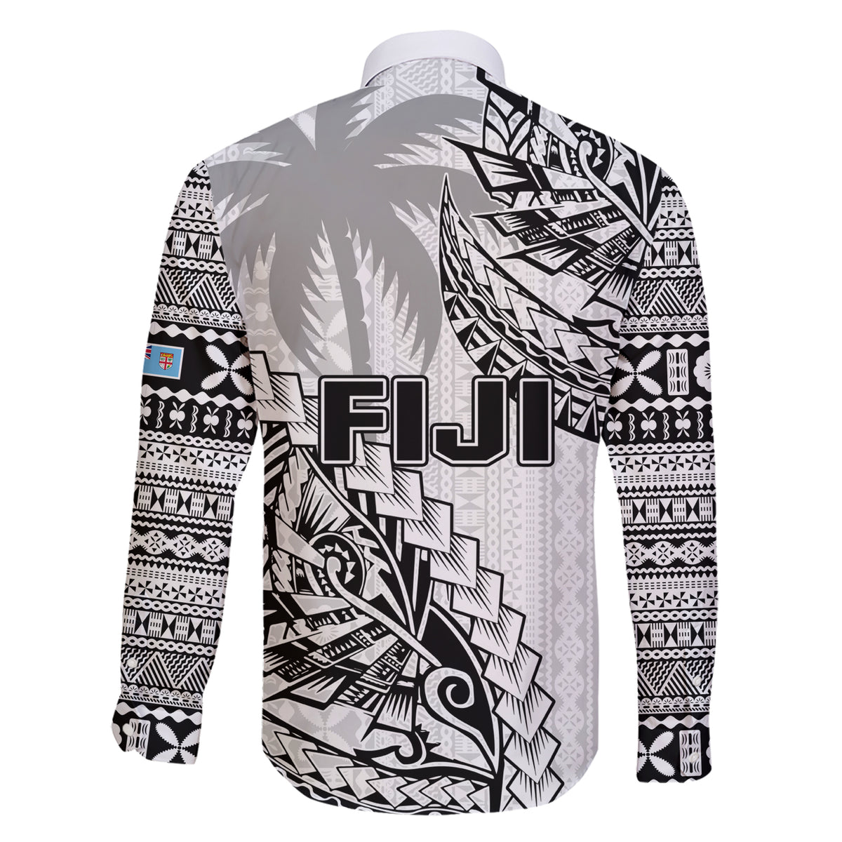 Fiji Rugby Family Matching Short Sleeve Bodycon Dress and Hawaiian Shirt Kaiviti Fijian Tribal World Cup White LT9 - Polynesian Pride