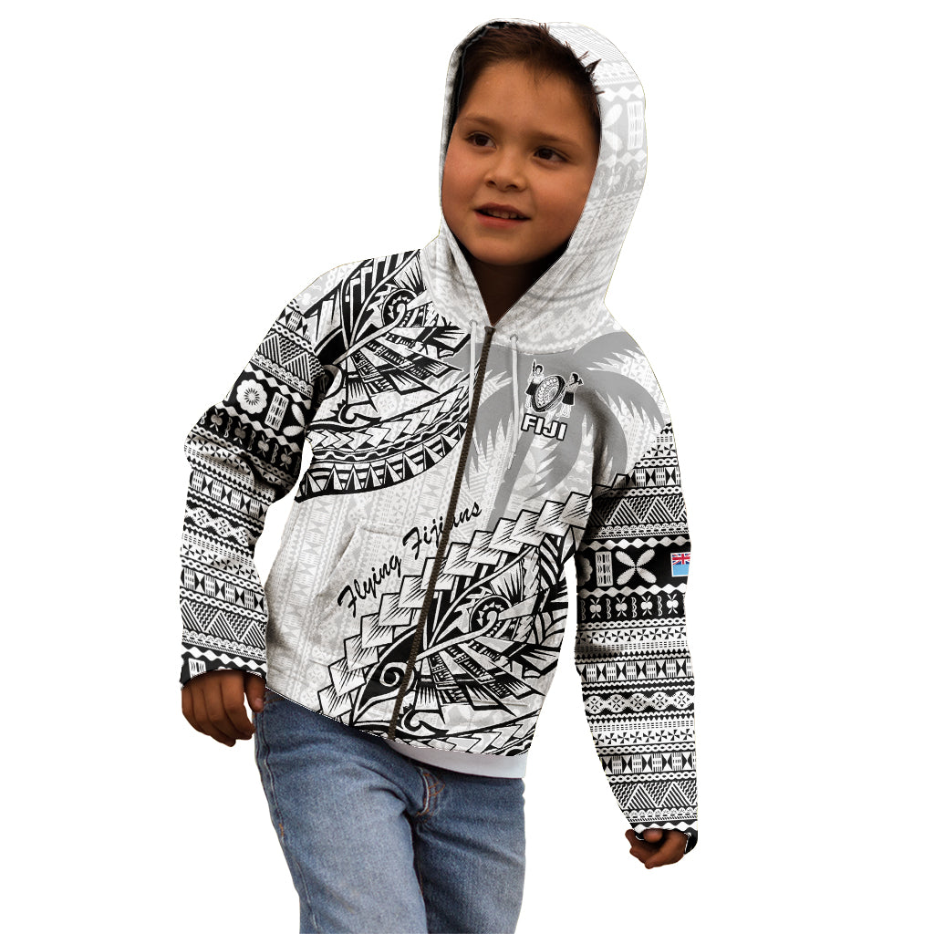 Fiji Rugby Kid Hoodie Kaiviti Fijian Tribal World Cup White LT9 - Polynesian Pride