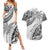 Custom Fiji Rugby Couples Matching Summer Maxi Dress and Hawaiian Shirt Kaiviti Fijian Tribal World Cup White LT9 White - Polynesian Pride