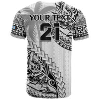 Custom Fiji Rugby T Shirt Kaiviti Fijian Tribal World Cup White LT9 - Polynesian Pride