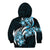 Plumeria Tribal Tattoo Kid Hoodie Blue Polynesian Pattern