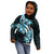 Plumeria Tribal Tattoo Kid Hoodie Blue Polynesian Pattern
