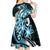 Plumeria Tribal Tattoo Kid Short Sleeve Dress Blue Polynesian Pattern