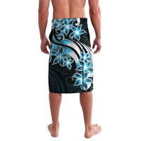 Plumeria Tribal Tattoo Lavalava Blue Polynesian Pattern
