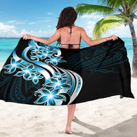 Plumeria Tribal Tattoo Sarong Blue Polynesian Pattern