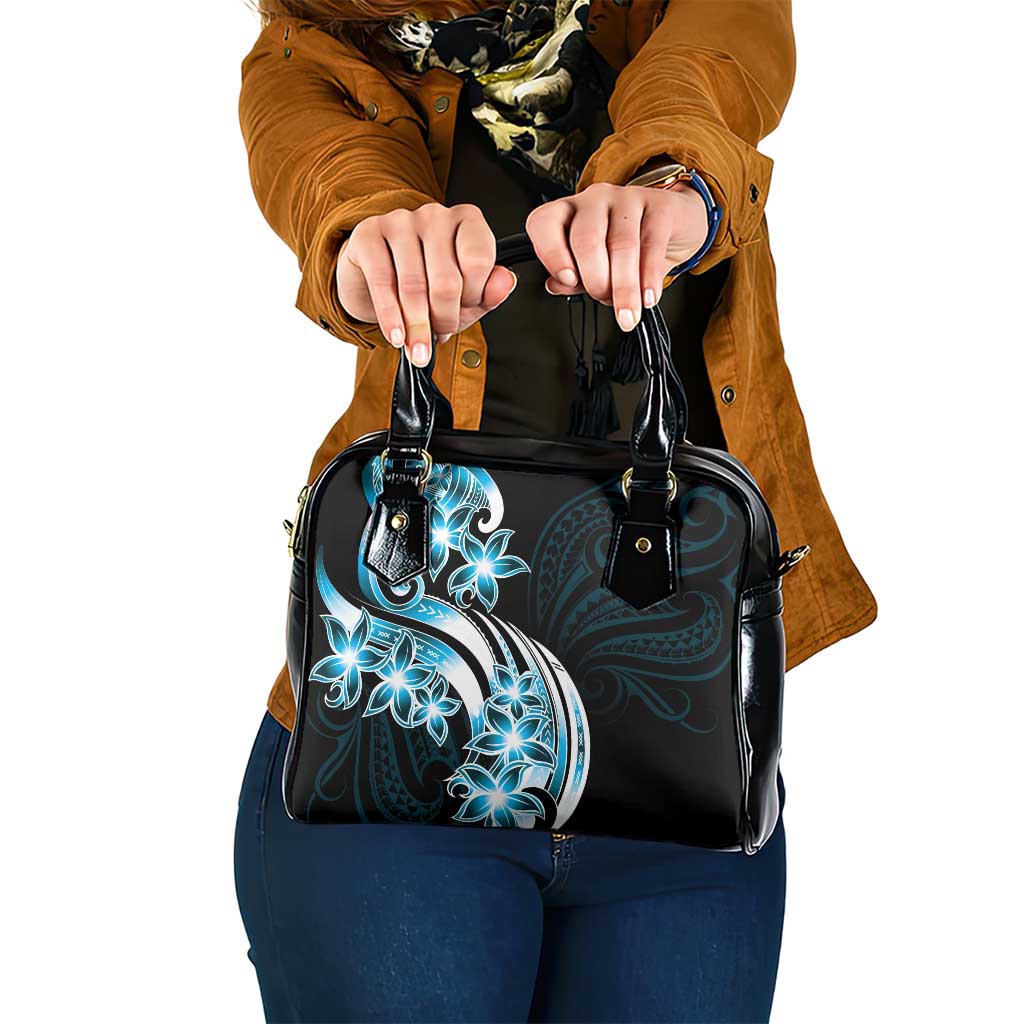 Plumeria Tribal Tattoo Shoulder Handbag Blue Polynesian Pattern LT9 One Size Blue - Polynesian Pride