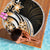 Plumeria Tribal Tattoo Beach Blanket Gold Polynesian Pattern