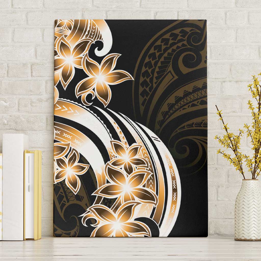 Plumeria Tribal Tattoo Canvas Wall Art Gold Polynesian Pattern LT9 Without Frame Gold - Polynesian Pride