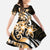 Plumeria Tribal Tattoo Family Matching Tank Maxi Dress and Hawaiian Shirt Gold Polynesian Pattern