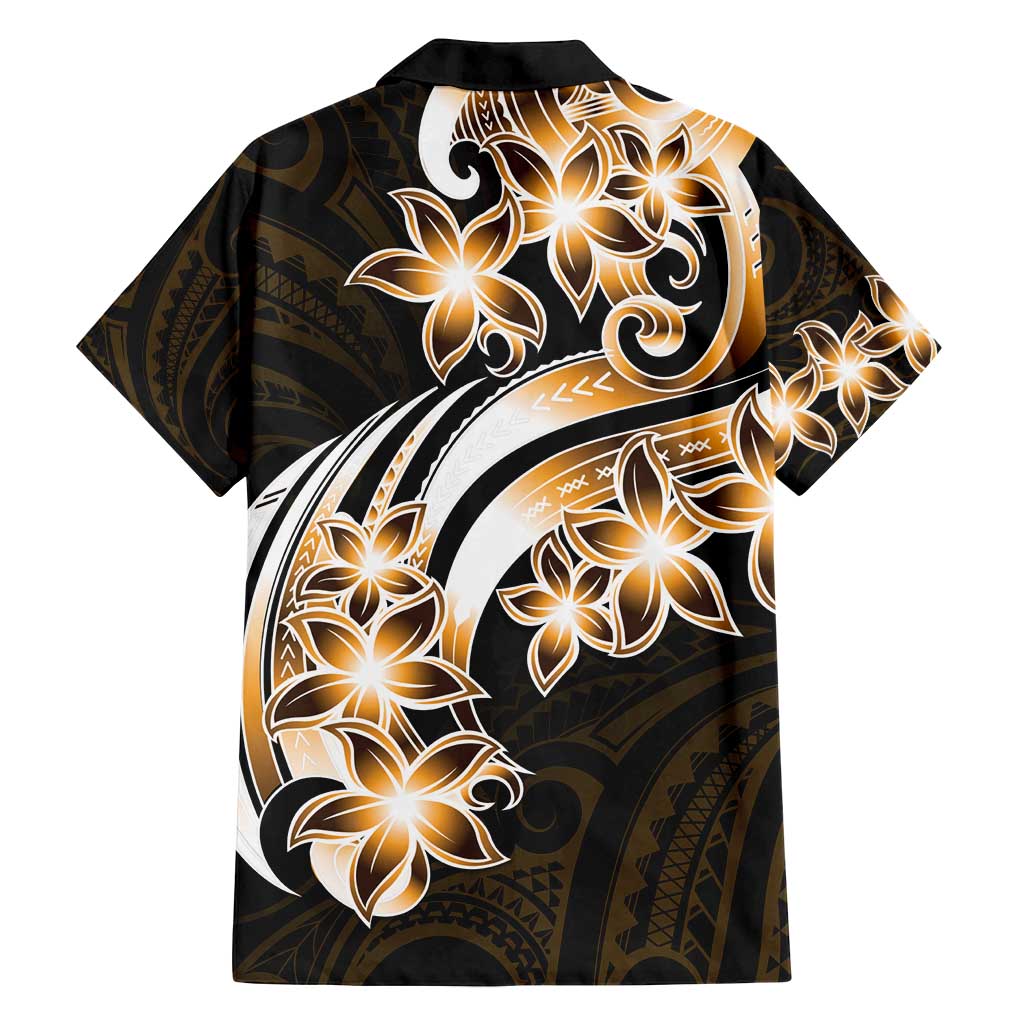 Plumeria Tribal Tattoo Family Matching Tank Maxi Dress and Hawaiian Shirt Gold Polynesian Pattern LT9 - Polynesian Pride