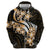 Plumeria Tribal Tattoo Hoodie Gold Polynesian Pattern