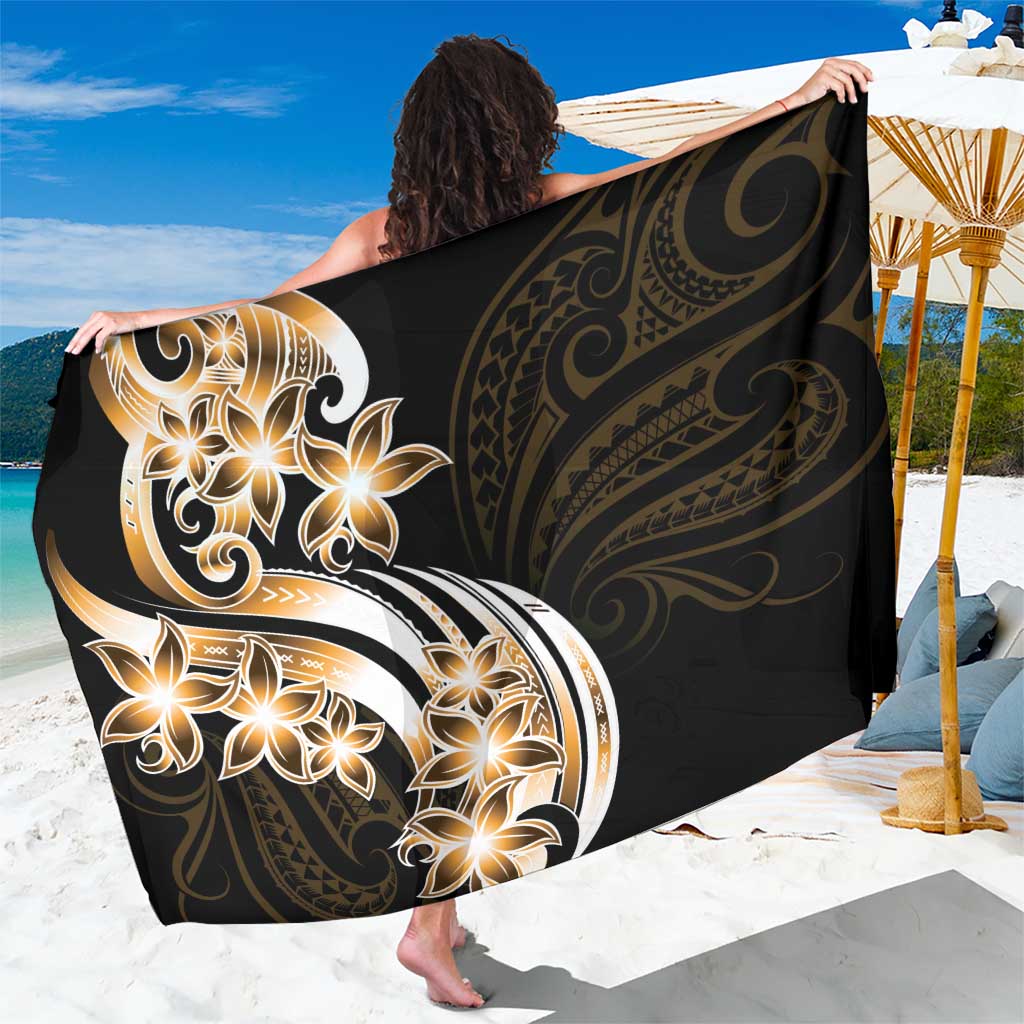 Plumeria Tribal Tattoo Sarong Gold Polynesian Pattern LT9 One Size 44 x 66 inches Gold - Polynesian Pride