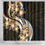 Plumeria Tribal Tattoo Shower Curtain Gold Polynesian Pattern