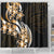 Plumeria Tribal Tattoo Shower Curtain Gold Polynesian Pattern