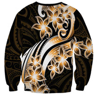 Plumeria Tribal Tattoo Sweatshirt Gold Polynesian Pattern LT9 - Polynesian Pride