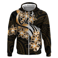 Plumeria Tribal Tattoo Zip Hoodie Gold Polynesian Pattern LT9 Zip Hoodie Gold - Polynesian Pride