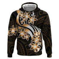 Plumeria Tribal Tattoo Zip Hoodie Gold Polynesian Pattern LT9 Pullover Hoodie Gold - Polynesian Pride