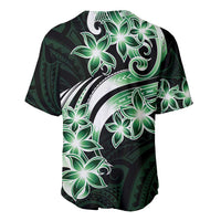 Plumeria Tribal Tattoo Baseball Jersey Green Polynesian Pattern LT9 - Polynesian Pride
