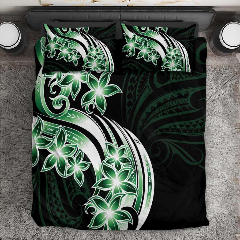 Plumeria Tribal Tattoo Bedding Set Green Polynesian Pattern LT9 Green - Polynesian Pride