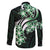 Plumeria Tribal Tattoo Family Matching Summer Maxi Dress and Hawaiian Shirt Green Polynesian Pattern