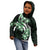 Plumeria Tribal Tattoo Kid Hoodie Green Polynesian Pattern