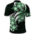 Plumeria Tribal Tattoo Polo Shirt Green Polynesian Pattern