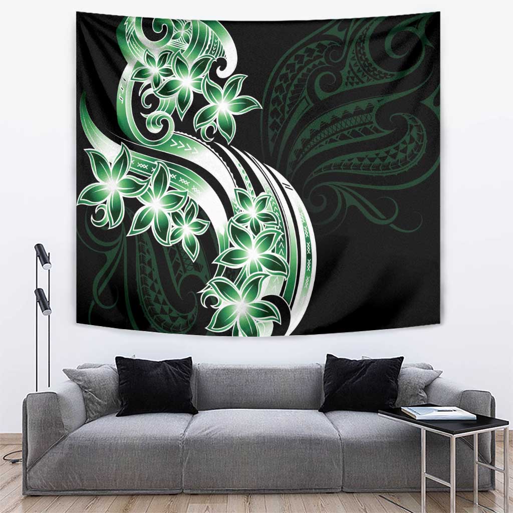 Plumeria Tribal Tattoo Tapestry Green Polynesian Pattern LT9 Green - Polynesian Pride