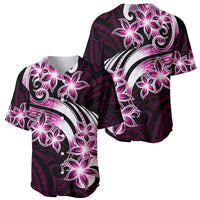 Plumeria Tribal Tattoo Baseball Jersey Pink Polynesian Pattern LT9 - Polynesian Pride