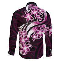 Plumeria Tribal Tattoo Family Matching Off The Shoulder Long Sleeve Dress and Hawaiian Shirt Pink Polynesian Pattern LT9 - Polynesian Pride