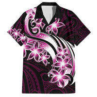 Plumeria Tribal Tattoo Family Matching Tank Maxi Dress and Hawaiian Shirt Pink Polynesian Pattern LT9 Dad's Shirt - Short Sleeve Pink - Polynesian Pride