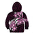 Plumeria Tribal Tattoo Kid Hoodie Pink Polynesian Pattern