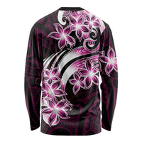 Plumeria Tribal Tattoo Long Sleeve Shirt Pink Polynesian Pattern LT9 - Polynesian Pride