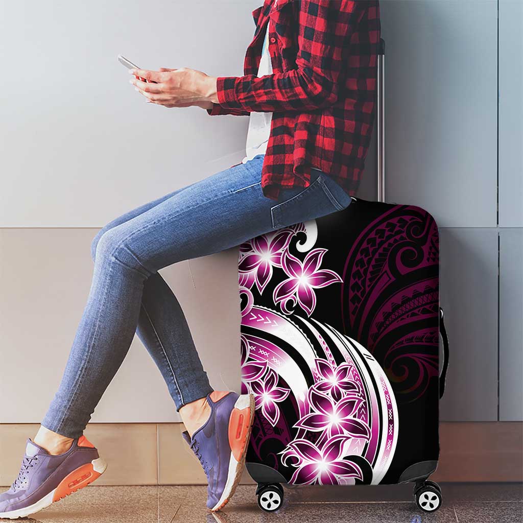 Plumeria Tribal Tattoo Luggage Cover Pink Polynesian Pattern LT9 - Polynesian Pride