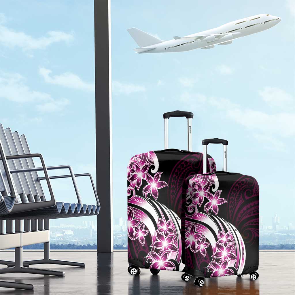Plumeria Tribal Tattoo Luggage Cover Pink Polynesian Pattern LT9 - Polynesian Pride