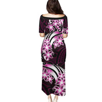 Plumeria Tribal Tattoo Puletasi Pink Polynesian Pattern