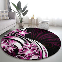 Plumeria Tribal Tattoo Round Carpet Pink Polynesian Pattern LT9 - Polynesian Pride