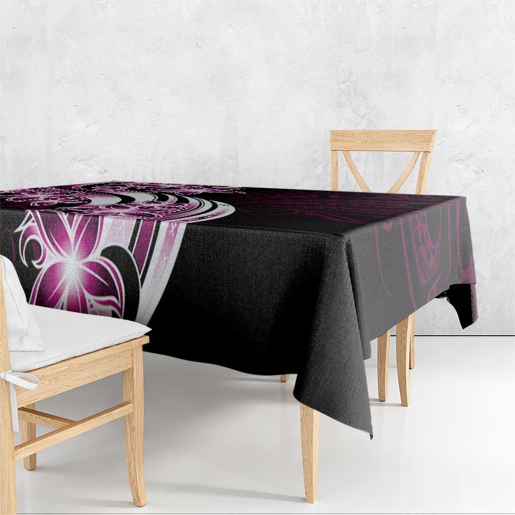 Plumeria Tribal Tattoo Tablecloth Pink Polynesian Pattern