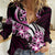 Plumeria Tribal Tattoo Women Casual Shirt Pink Polynesian Pattern
