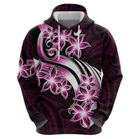 Plumeria Tribal Tattoo Zip Hoodie Pink Polynesian Pattern LT9 - Polynesian Pride