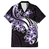 Plumeria Tribal Tattoo Family Matching Tank Maxi Dress and Hawaiian Shirt Purple Polynesian Pattern LT9 Dad's Shirt - Short Sleeve Purple - Polynesian Pride