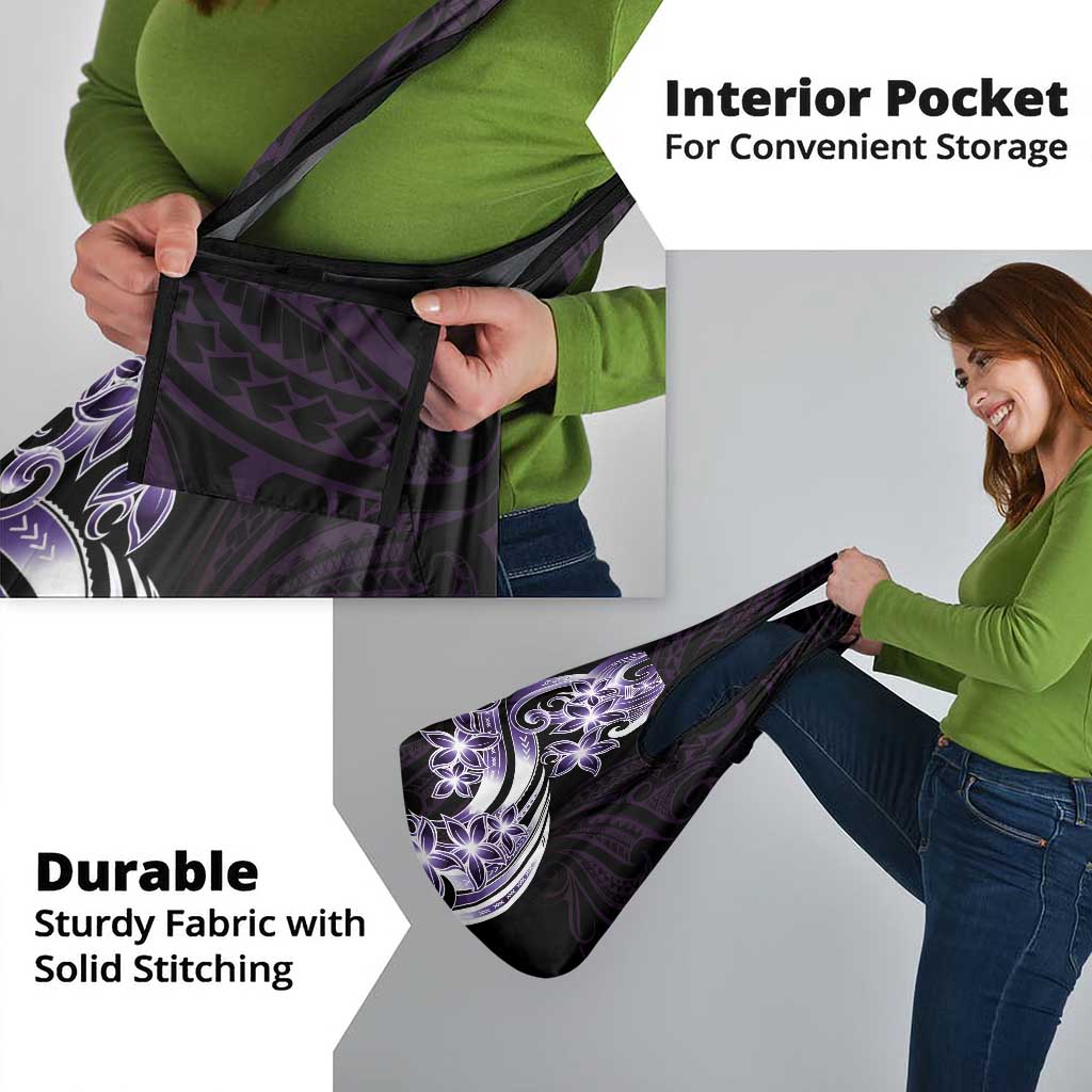 Plumeria Tribal Tattoo Grocery Bag Purple Polynesian Pattern LT9 - Polynesian Pride